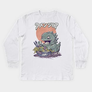 GODZILLA, RAMEN AND NORI Kids Long Sleeve T-Shirt